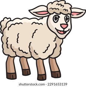 Sheep Cartoon Colored Clipart Illustration