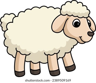 Sheep Cartoon Colored Clipart Illustration