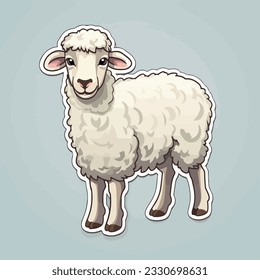 Sheep in cartoon, doodle style. 2d cut vector illustration in logo, icon style. 