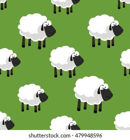 Sheep cartoon farm animal vector illustration background