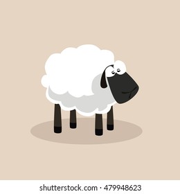 Sheep cartoon farm animal vector illustration background