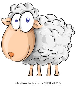 sheep cartoon isolate on white background