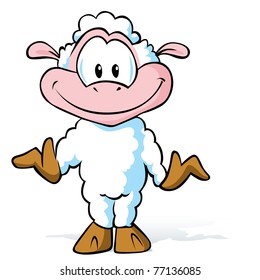 sheep cartoon isolated on white background