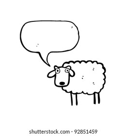 sheep cartoon with speech bubble