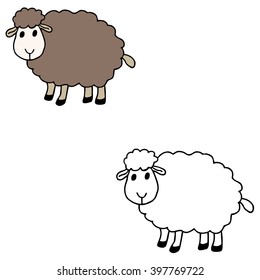 Sheep in a cartoon style.