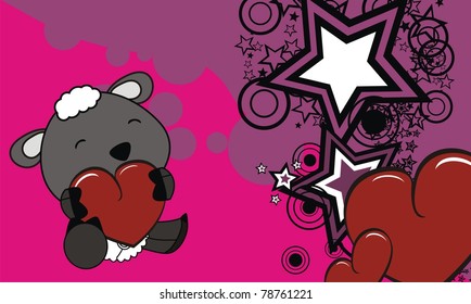 sheep cartoon valentine background
