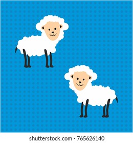 sheep cartoon vector background for kids