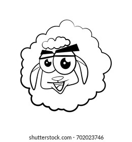 Sheep cartoon vector black
