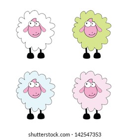 sheep cartoon vector illustration