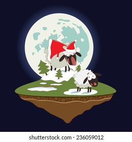 Sheep cartoon vector illustration 