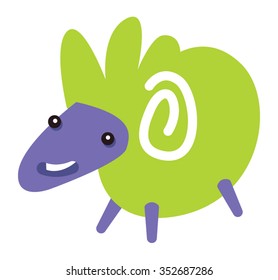 Sheep cartoon vector illustration