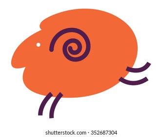 Sheep cartoon vector illustration