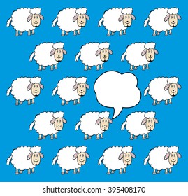 Sheep cartoon vector illustration