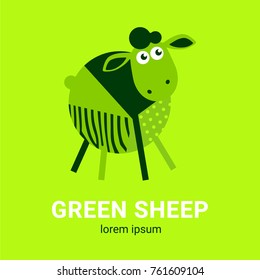 Sheep cartoon vector illustration. Design for posters, clothing, games and books