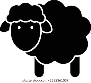 sheep cattle farm animal lamb Glyph eps