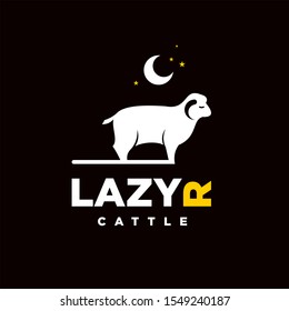 sheep cattle logo fun modern cartoon style illustration for print art or design inspiration