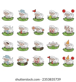 diseño de carácter ovino. Adecuado para la decoración de Ramadán, Eid al fitr y Eid al Adha.