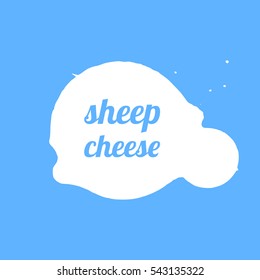 Sheep cheese logo design element. Vector cheese blot icon. Abstract ink splash. Hand drawn vector illustration.