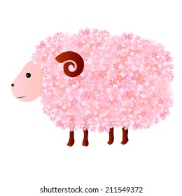 Sheep cherry greeting cards