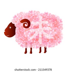 Sheep cherry greeting cards
