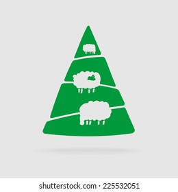 Sheep and Christmas tree