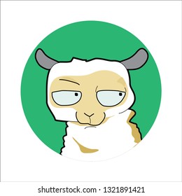Sheep circle icon with yellow background. Use for banner, poster, flyer, brochure sale template.