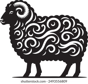 sheep clipart black and white