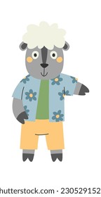 Sheep In Clothes Vector Illustration