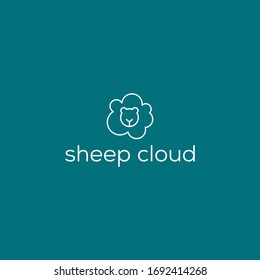 Sheep Cloud Logo Simple Icon Vector