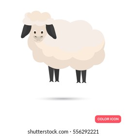 Sheep color flat icon for web and mobile design