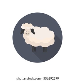 Sheep color flat icon for web and mobile design