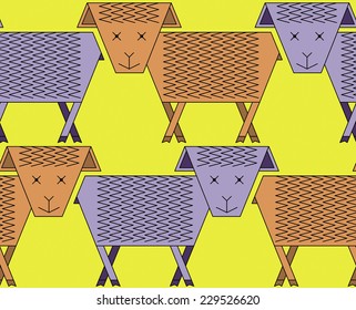 Sheep. Color vector seamless background