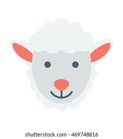 Sheep Colored Vector Icon
