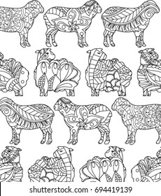 sheep coloring book page
