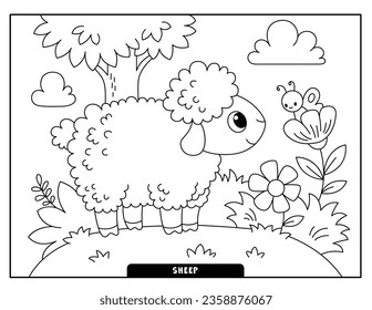 Sheep coloring pages for kids