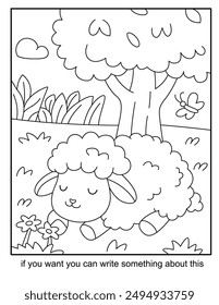 Sheep coloring pages for kids