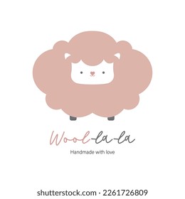Sheep Concept vector illustration logo. Logo name Wool-la-la. 