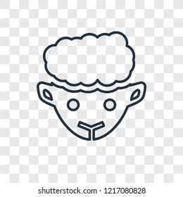 Sheep concept vector linear icon isolated on transparent background, Sheep concept transparency concept in outline style