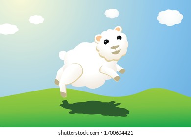 sheep count to sleep symbolically as a vector