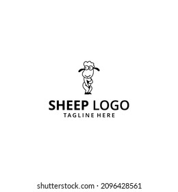 Sheep Cute Cartoon Logo Design Creative Mascot