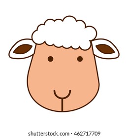 sheep cute character icon vector illustration graphic