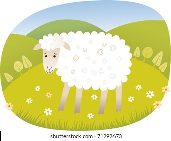 Sheep A cute little sheep in a bright spring scene.