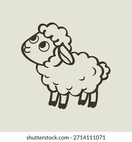 Ovelha, Ilustração Vetorial De Ovelha Bonita, Vetor De Doodle De Ovelha, Vetor Animal Bonito, Cordeiro, Vetor Cordeiro Bonito.