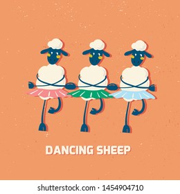 Sheep dancer vector color illustration