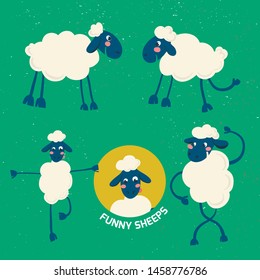 Sheep dancer vector illustration. Set of animals