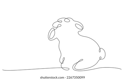 Sheep. Decoration continuous line hand drawing element for photo book, invitations. Vector stock illustration minimalism design isolated on white background. Editable stroke single line. EPS10