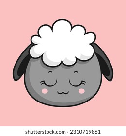 Sheep Disappointed Face Cartoon Head Sheep Sticker