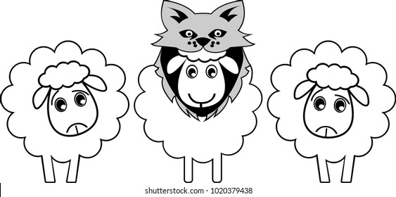 A sheep disguises itself as a wolf to appear stronger and deceive the adversary or enemi