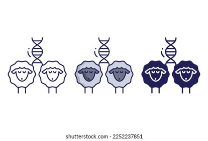 Sheep DNA icon vector illustration