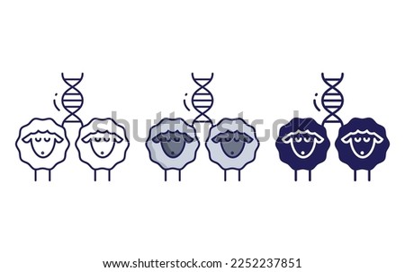 Sheep DNA icon vector illustration